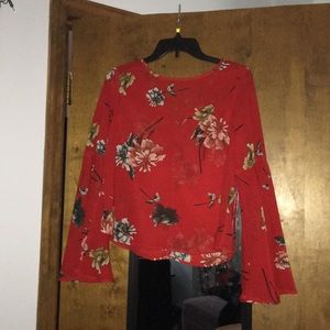 Red floral shirt
